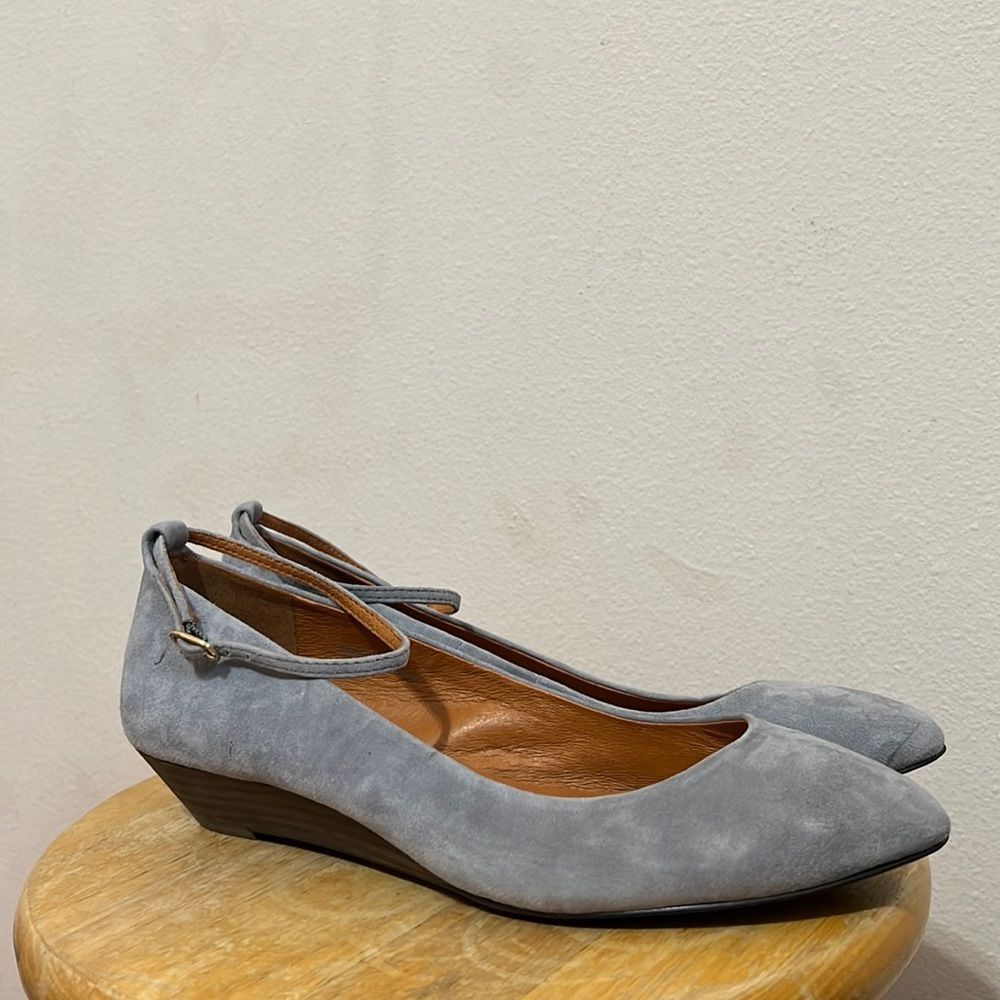 Madewell Suede Gray Wedge Heel Shoes